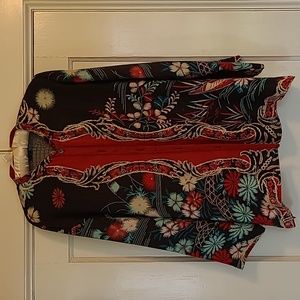 EUC Citron silk button front blouse